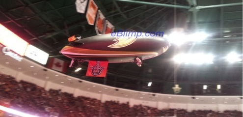 Anaheim ducks hinda center black remote control rc blimp zeppelin indoors nhl hockey arena